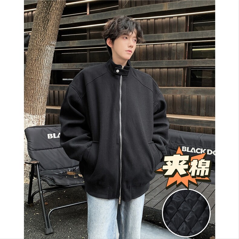 自家图380克加厚丝绵呢双层夹棉#黑色、灰色M到2XLM8054夹棉,男装夹克,星座506