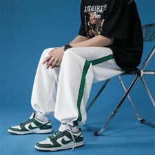 K6080/P35夏季华夫格休闲裤男束脚垂感阔腿裤九分裤子大码中性风，男装休闲裤，电商A141
