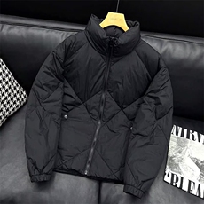 春秋新款翻领洋气短款棉衣菱格中青年棉服修身轻薄羽绒棉袄短外套，男装棉衣，星座506A