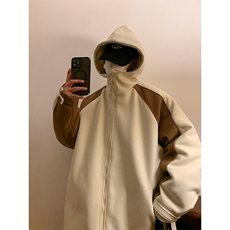 撞色棉衣毛呢外套加厚夹克棉袄港风棉服日系1016-1W88P128K158，男装夹克，星座1016-1（原电商B408-1）