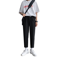 裤子男韩版潮流春夏季新款九分小西裤男士修身垂感西装裤休闲长裤，男装西裤，星座505-2（原电商A260-1)