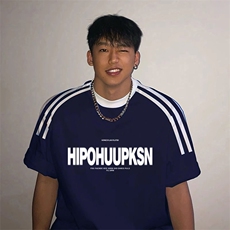 夏季美式高街重磅纯棉三条杠织带撞色男女短袖T恤ZD288-特P30，男装T恤，电商A486