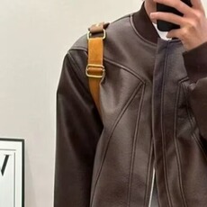 美式解构pu皮衣外套男款秋冬棒球服短款夹棉机车夹克JK8341，男装夹克，星座516A