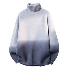 加绒秋冬青年男士高领针渐变色毛衣加厚全身绒打底衫M275-P63，男装T恤，星座310B-3