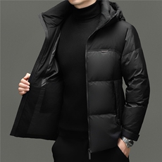 2025新款冬季男士连帽90%白鸭绒羽绒服夹克加厚休闲羽绒服外套，男装夹克，钱塘723