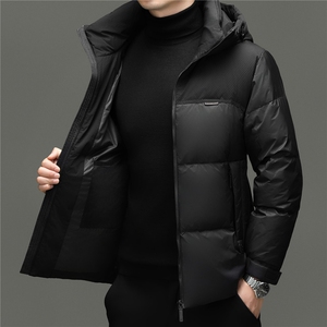 2025新款冬季男士连帽90%白鸭绒羽绒服夹克加厚休闲羽绒服外套图片