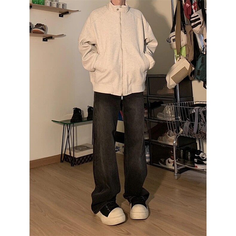 潮牌立领运动美式街头卫衣男女复古夹克外套设计感秋JK8554,男装夹克,星座1116A（原606A-3）