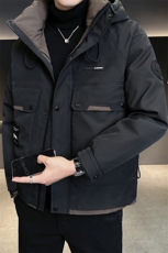 新标90白鸭绒2025年拼接时尚潮流保暖羽绒服男YR6068-P255，男装羽绒服，电商D240-242