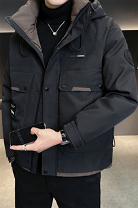 新标90白鸭绒 2025年拼接时尚潮流保暖羽绒服男YR6068-P255图片