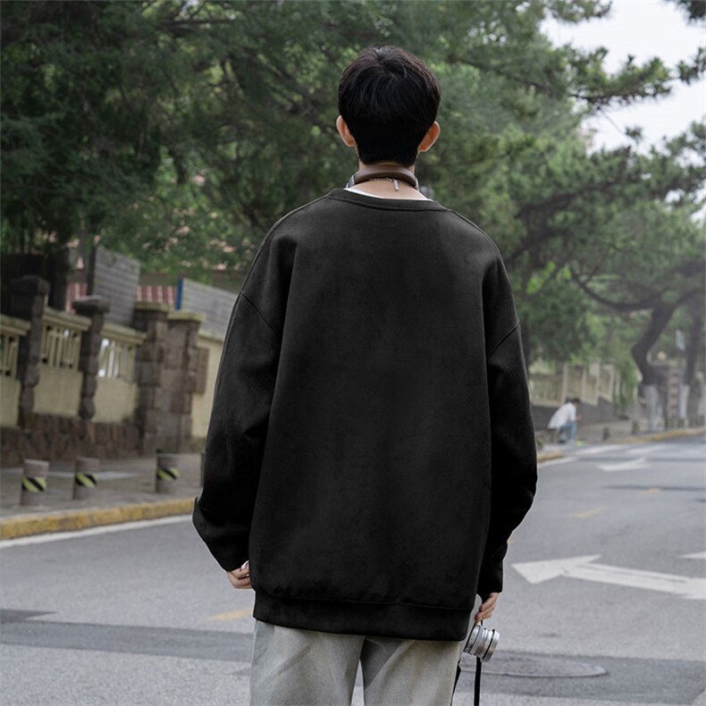 2025秋季潮流男休闲wyjp5243卫衣圆领麂皮绒特p35控69,男装卫衣,星座605(原A050)