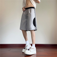 INS潮流夏季新款条纹设计宽松百搭休闲短裤B315-K24112-特p30控58，男装牛仔裤，电商B315