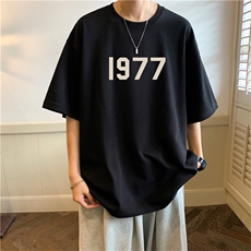 简约短袖港风基础款数字印花1977男女同款简约T恤202-8-T1997-P20，男装T恤，星座222-2（原202-8）