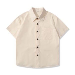 B413-1-CS389夏季纽扣短款短袖衬衫通勤时尚休闲韩版女士衬衣服图片
