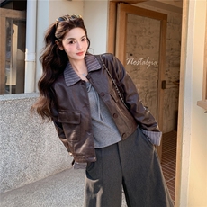 已出货春装新款~皮衣外套女1楼南36-39吾爱衣-A2528-P140-K258，女装皮衣，1C083