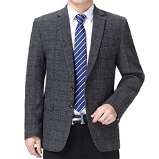单排扣长袖时尚翻领口袋中老年西服春季2023年上衣AJY208，男装西服，钱塘6003（原4033）