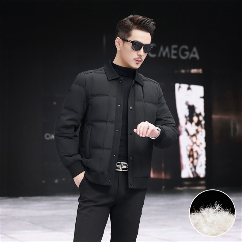 新标90绒针织休闲羽绒服外套男士时尚休闲轻薄羽绒服夹克,男装夹克,钱塘723