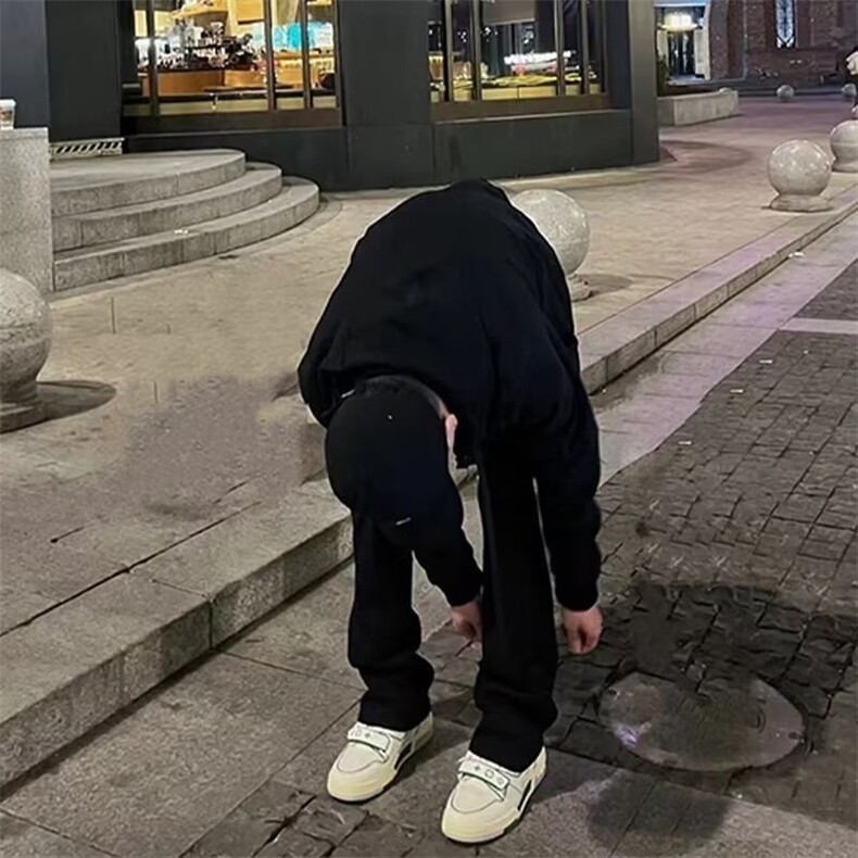 美式vibe风裤子高街纯黑色修身微喇牛仔裤网图BN105-1-P36,男装牛仔裤,星座1001-1