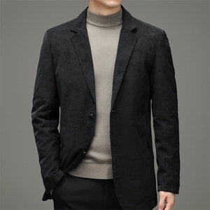2023秋冬新款商务休闲中年男士翻领西服羽绒服SNNYR86R9628-P225图片