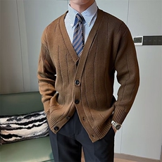 轻熟风2024秋冬新款复古宽松潮流休闲开衫男针织衫外套毛衣M3459，男装针织衫/毛衣，星座1116A-2（原606A-1）