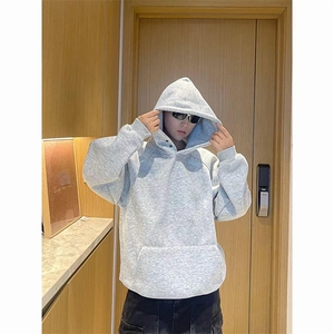 抖音得物品质 26春装美式高街曼巴棉古铜两粒扣连帽套头卫衣外套图片