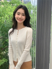 秋冬新款圆高领女纽扣修身开衫上衣针织衫百搭，女装针织衫/毛衣，玛卡隆羊绒