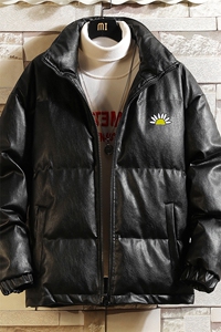 PM51089-P120 立领pu皮棉衣男大码面包服男棉服男棉袄男图片