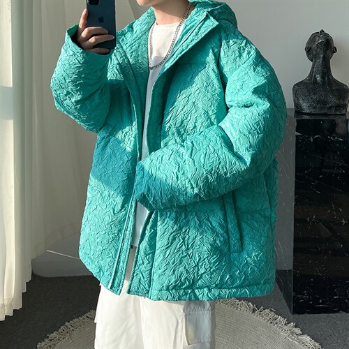 2025年冬季新款棉衣大码压皱连帽棉袄棉服 A071-M12-P125图片