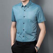 男士夏季短袖衬衫2023新款休闲商务衬衣男士上衣男装ZL1267-P63，男装衬衫，星座1105-3