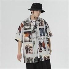 【】A003-HC2085-P40夏装新款短袖衬衫控价59无影墙，男装T恤，电商A003