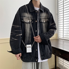 春秋季水洗牛仔外套男生潮设计感小众休闲宽松夹克JK08897-P63，男装夹克，星座308B-2