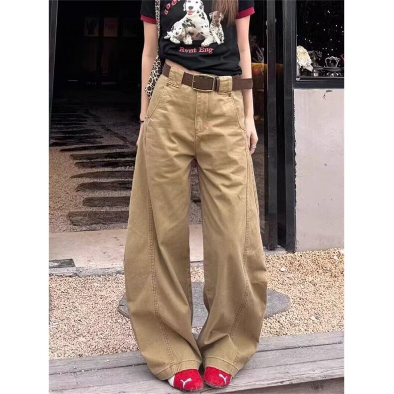 美式复古弯刀休闲牛仔裤女宽松阔腿直筒长裤子K8112-P53，男装牛仔裤，星座308B-2