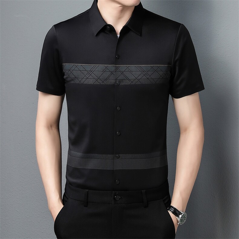 AD5822钱塘2020-3夏季男士精品商务休闲短袖衬衫P75,男装衬衫,钱塘207-3