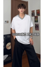百搭休闲时尚韩版上衣高街复古运动风格痞帅短袖T恤HY787TP30控48，男装T恤，电商A102B