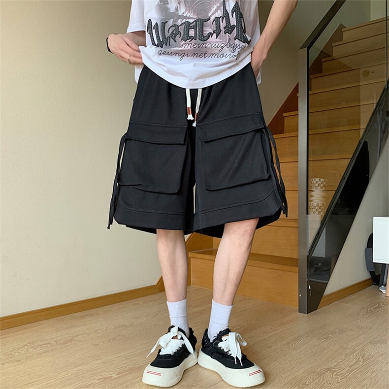 冰丝垂感工装短裤男宽松潮牌五分裤A407P40,男装牛仔裤,电商A309