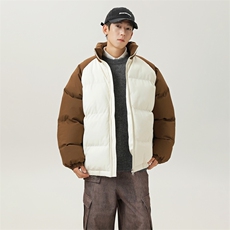 现货抖音得物可供视频三防加厚羽绒拼接棉衣外套面包棉服WM8666，男装棉衣，电商A486