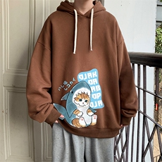 纯棉连帽卫衣男大码运动帽衫宽松薄WY2217-P35加绒款-P40，男装卫衣，电商A040