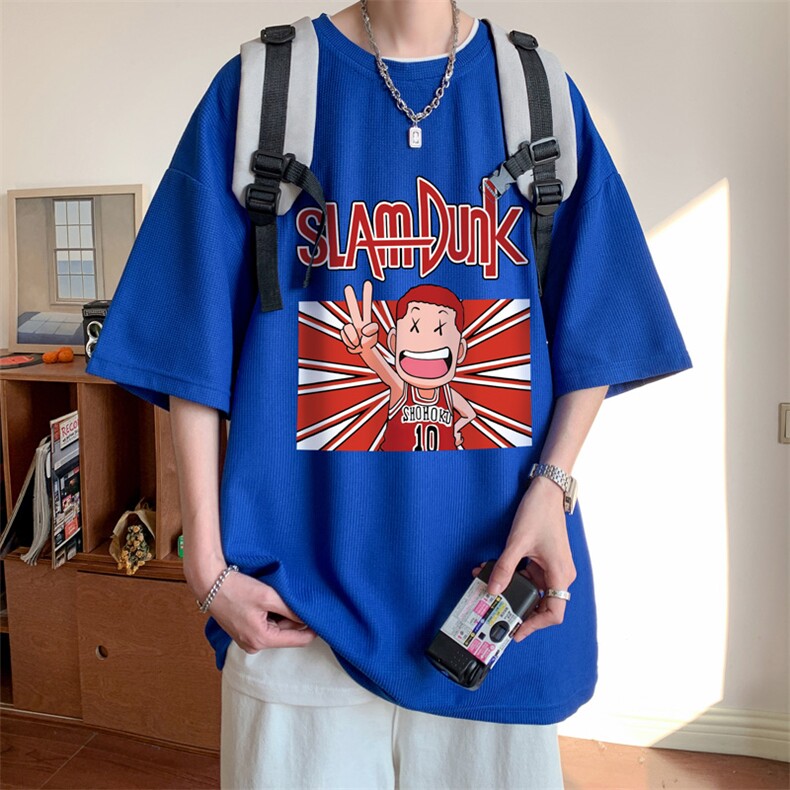 ！定制面料2024夏季新款男士华夫格短袖T恤宽松半袖TXH350P25,男装T恤,电商B220