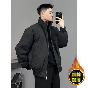 现货美式高街休闲棉衣夹克三防立领纯色户外工装加厚棉服外套图片
