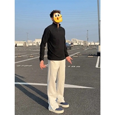 网图慎用插肩袖半拉链双面德绒大码长袖T恤男T24508-特P25控48，男装T恤，电商A001-1