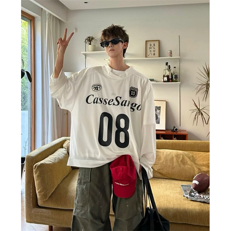 706-1-CT1726-P45秋季美式网透凉感球衣tee字母运动户外长袖T恤,男装T恤,星座706-1