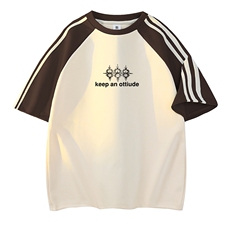 杏色拼咖啡袖