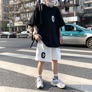 2024夏季港风纯棉运动套装男短袖短裤 A161-TZ100-P55图片