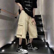 2022夏季新款韩版宽松休闲中裤工装大口袋五分裤子K3681-P30，男装休闲裤，星座512-2