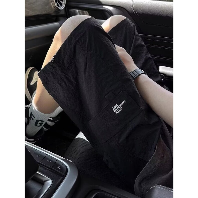 夏季冰丝短裤男薄款透气速干五分裤宽松大码休闲运动裤BMD09P32,男装牛仔裤,星座1013-5