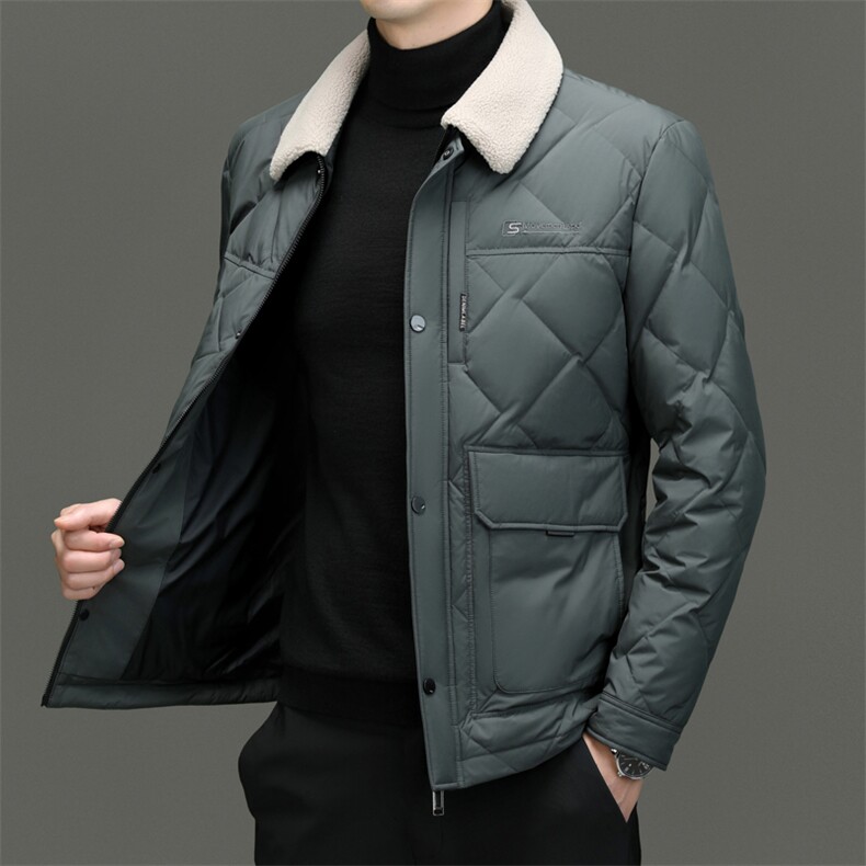 DF23183钱塘2020-2新款冬季时尚百搭翻领简约中年男士羽绒服P263,男装羽绒服,钱塘207-2