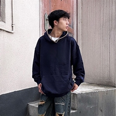抖音得物高品质二开25秋冬美式重磅宽松纯色连帽贝壳刺绣卫衣W63，男装卫衣，电商A486-1
