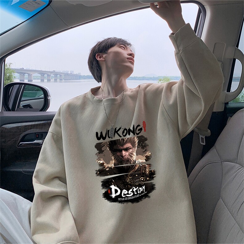 抖音得物高品质黑神话悟空麂皮绒宽松圆领卫衣wyjp7012-特p35控69图片