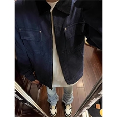 美式水洗工装夹克外套男复古撞色翻领飞行服褂子513JK3526P65，男装夹克，星座513