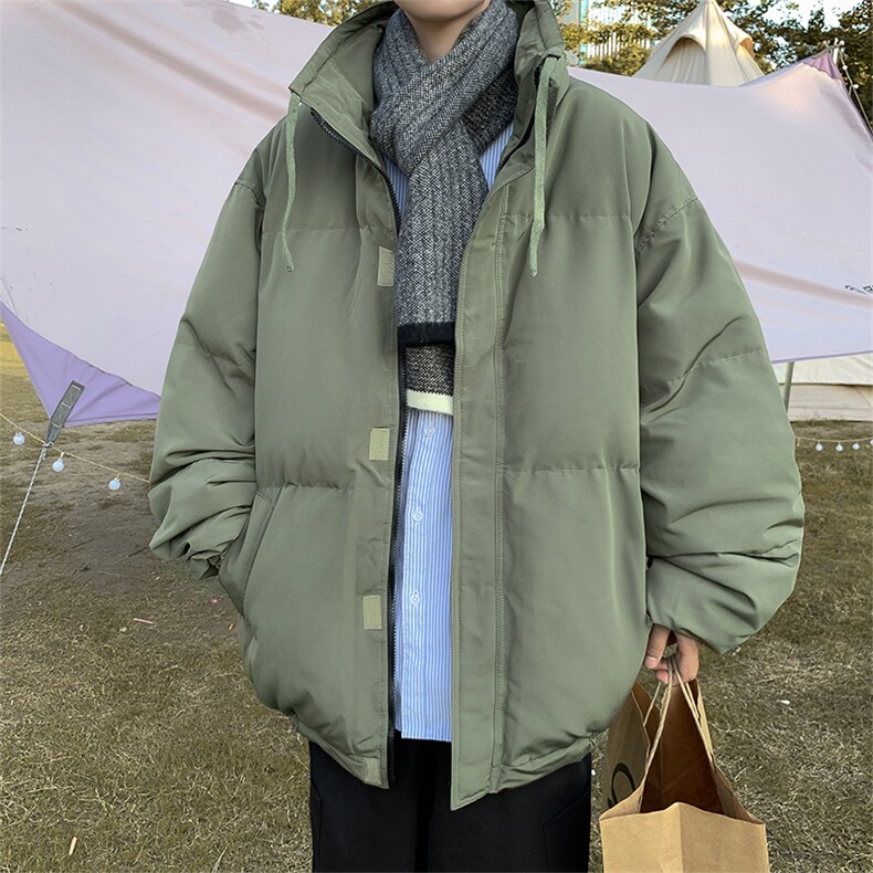 2023冬季复古宽松休闲高街棉袄男潮牌军绿色棉衣立领W6210-P82,男装棉衣,星座512-2