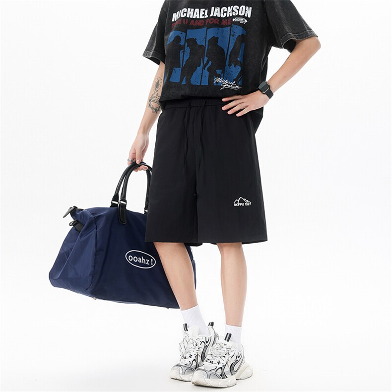 8XL-M 夏季凉感冰丝速干短裤男透气五分休闲裤宽松刺绣DK1537P35图片